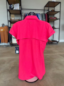 Magellan Ladies Rasberry Short Sleeve Semi-Fitted Fishing Shirt